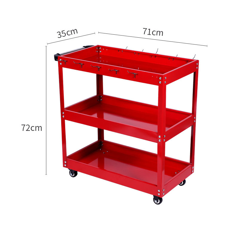 Tools Trolley For Workshop - 3-laags rolbaar gereedschapswagen, zware uitvoering, stalen