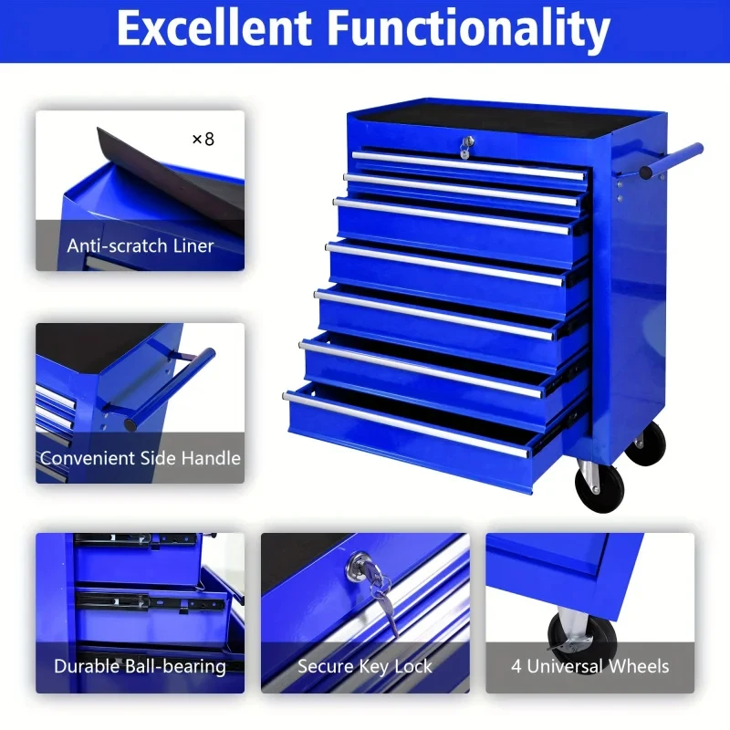 7-laden blauwe multifunctionel - Tools Trolley For Workshop recensie en prijs