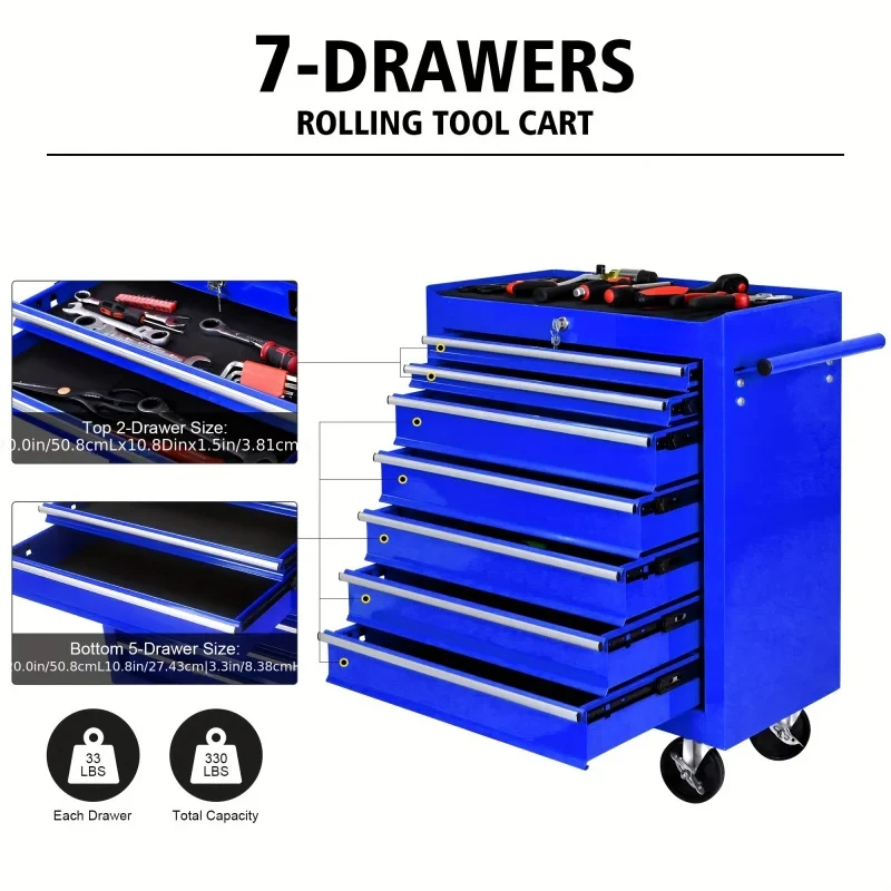 7-laden blauwe multifunctionel - Tools Trolley For Workshop recensie en prijs