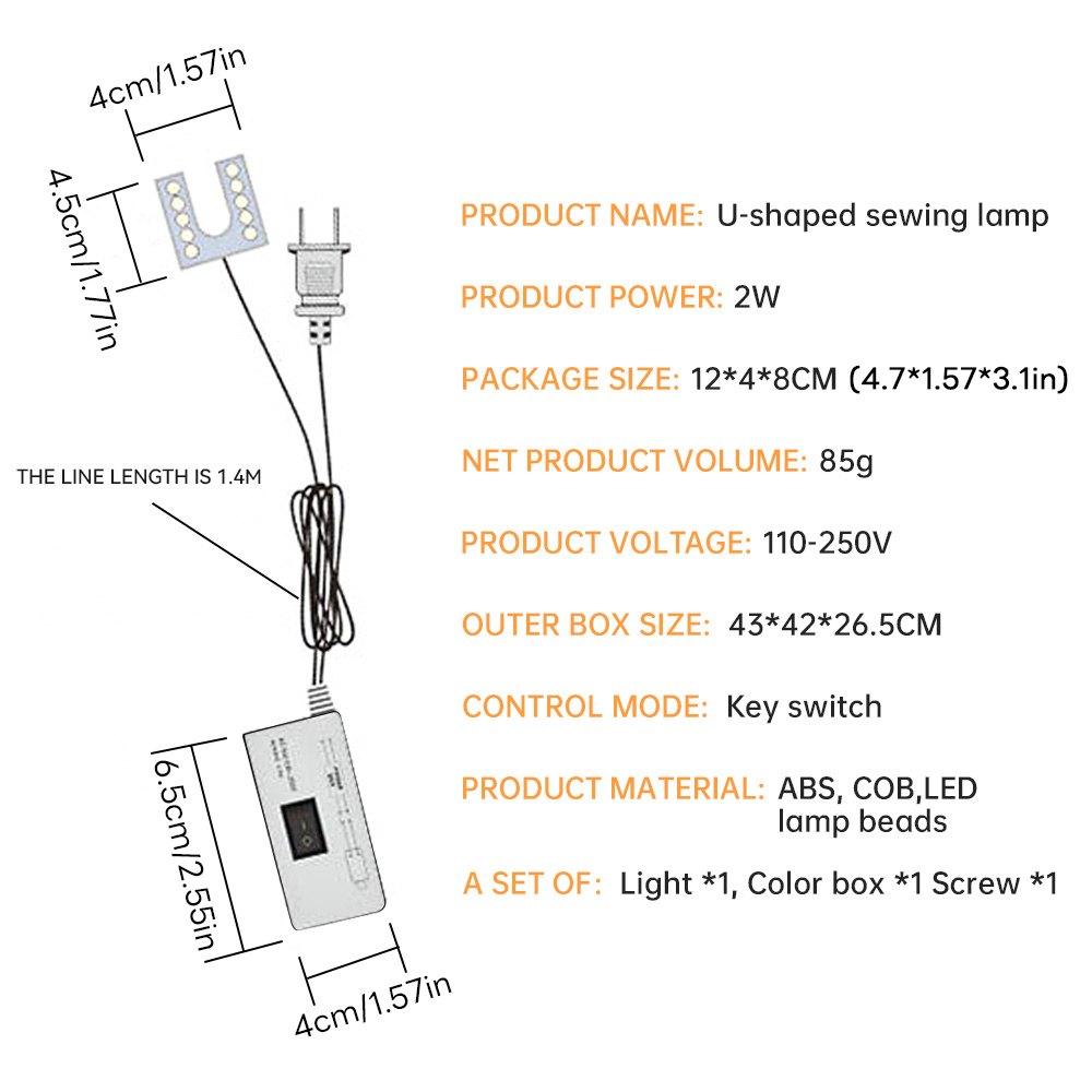 10 LED-naaimachinelicht U-vorm - Workshop Tools Table recensie en prijs